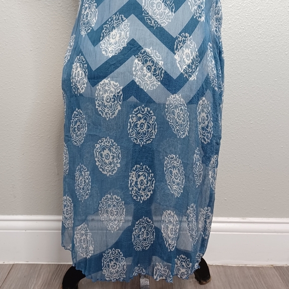 Sarah Stewart 100% Silk Sheer Artsy Printed Tunic Top - Picture 7 of 16